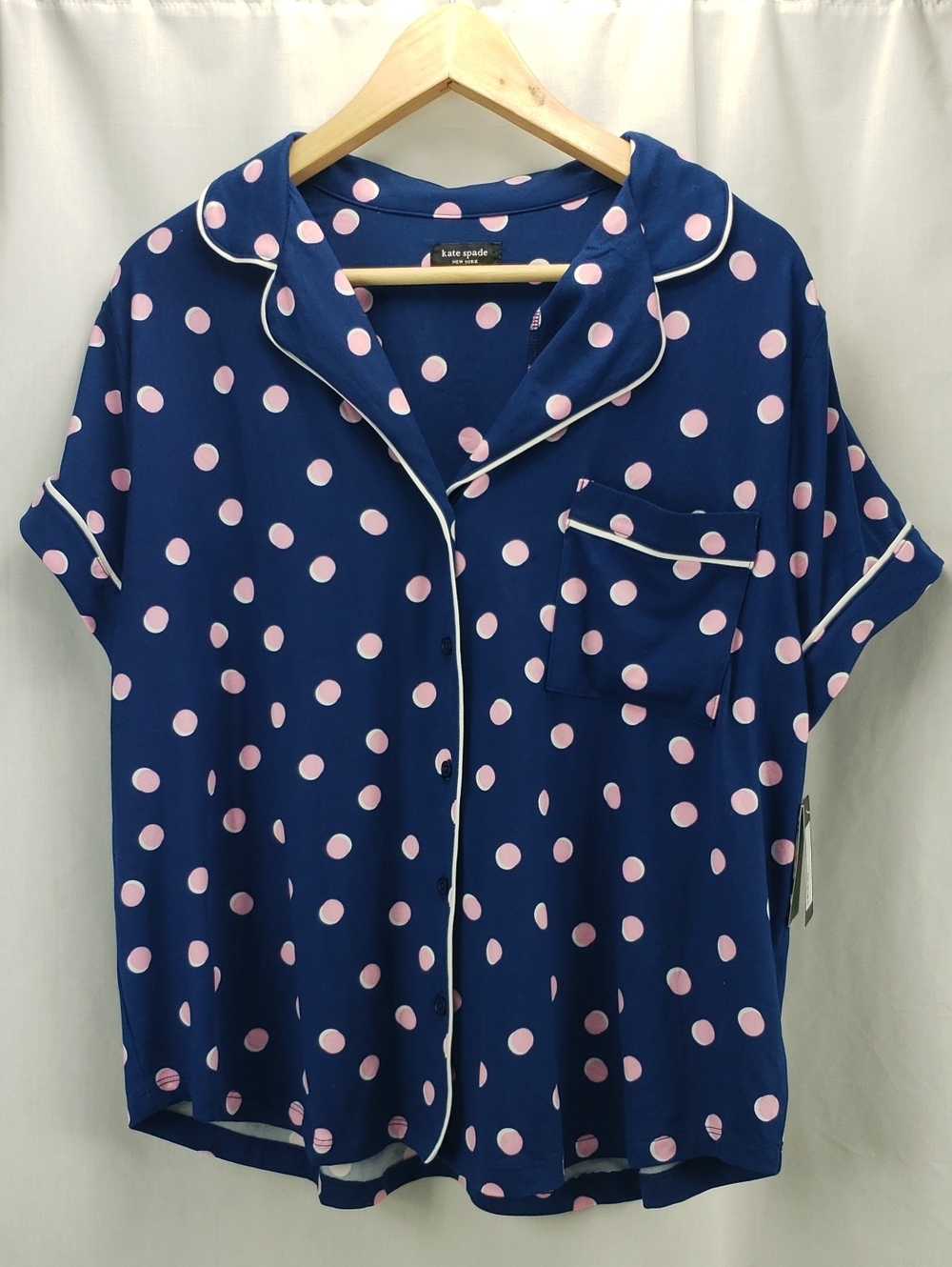 Kate Spade Polka Dot Pajama Top Size XL NWT